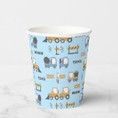 Gobelets En Papier Camions de construction Motif bleu (Droite)