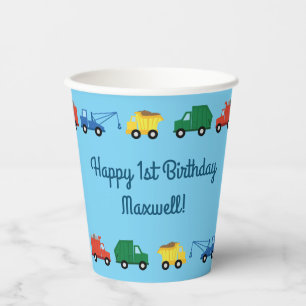 Gobelets En Papier Camions Voitures Cute 1er Anniversaire Fête Enfan