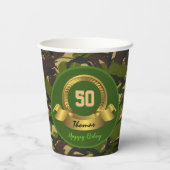 Gobelets En Papier Camouflage armée vert 50e anniversaire / fête de c (Verso)