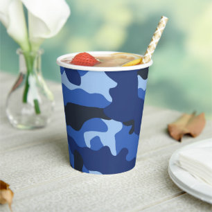 Gobelets En Papier Camouflage Bleu Camo Motif de l'armée