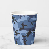 Gobelets En Papier Camouflage bleu marine, Militaire, Armée (Recto)