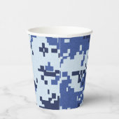 Gobelets En Papier Camouflage bleu Pixel (Droite)