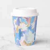 Gobelets En Papier Camouflage Métallique Rose Bleu Or Abstrait (Gauche)