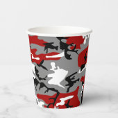 Gobelets En Papier Camouflage rouge et gris, Militaire, Armée (Verso)