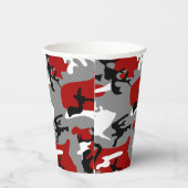 Gobelets En Papier Camouflage rouge et gris, Militaire, Armée (Droite)