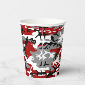 Gobelets En Papier Camouflage rouge et gris Votre nom Personnaliser (Droite)