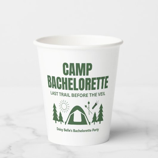 Gobelets En Papier Camp Bachelorette Livre vert (Recto)