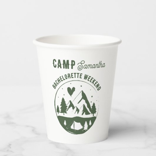 Gobelets En Papier Camp de fête de fiançailles Camping Bach (Recto)