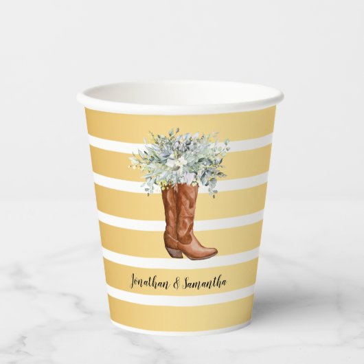 Gobelets En Papier Campagne Bottes verdure Douche Ouest (Recto)