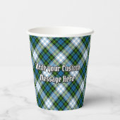 Gobelets En Papier Campbell Crest au-dessus de Tartan (Verso)