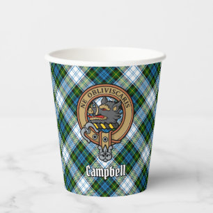 Gobelets En Papier Campbell Crest au-dessus de Tartan