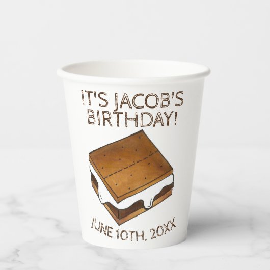 Gobelets En Papier Campfire S'mores Marshmallow Smores Fête d'anniver (Recto)