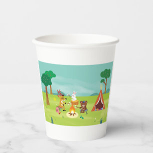 Gobelets En Papier Camping Coupes d'Anniversaire À Thème