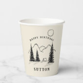 Gobelets En Papier Camping d'anniversaire personnalisé (Verso)