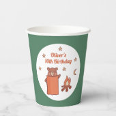 Gobelets En Papier Camping d'Ours Blancs Cute Anniversaire (Verso)