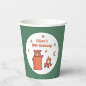 Gobelets En Papier Camping d'Ours Blancs Cute Anniversaire (Recto)