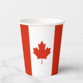 Gobelets En Papier Canada Drapeau canadien Feuille d'érable rouge et  (Verso)