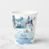 Gobelets En Papier Canards Bois Forêt Boy Baby shower (Recto)