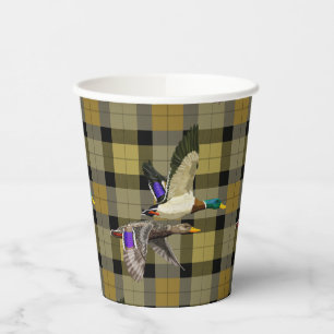 Gobelets En Papier Canards Majards Sur Plaid