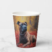 Gobelets En Papier Cane Corso en automne Feuilles automne Inspire (Verso)