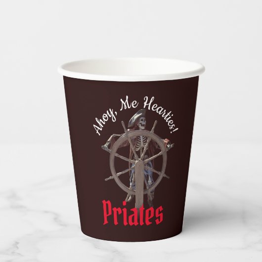 Gobelets En Papier Capitaine Rum Party Pirates (Verso)