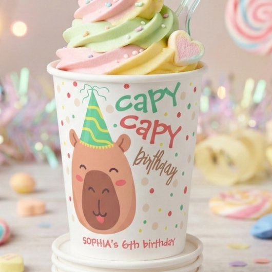 Gobelets En Papier Capy capy capybara birthday