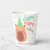 Gobelets En Papier Capy capy capybara birthday (Verso)
