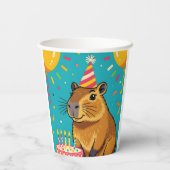Gobelets En Papier Capybara Anniversaire Partie Approvisionnement tas (Verso)