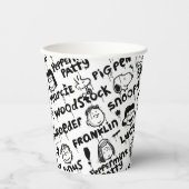 Gobelets En Papier Caractères arachide Motif Graffiti (Recto)