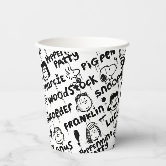 Gobelets En Papier Caractères arachide Motif Graffiti (Recto)