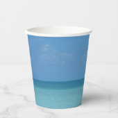 Gobelets En Papier Caraïbes Horizon Tropical Turquoise Bleu (Recto)