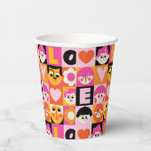 Gobelets En Papier Caras Ilustracion Nostalgia Moderna Naranja Rosa (Droite)