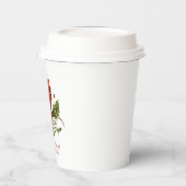 Gobelets En Papier Cardinal Fête de Noël Monogramme Gui (Gauche)