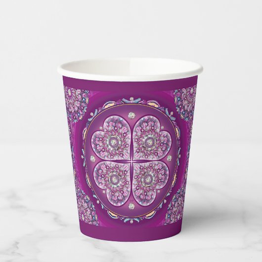 Gobelets En Papier Cardinal Red Rosace (Gauche)