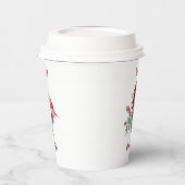 Gobelets En Papier Cardinal Rouge, Eucalyptus, Baies rouges Noël (Gauche)