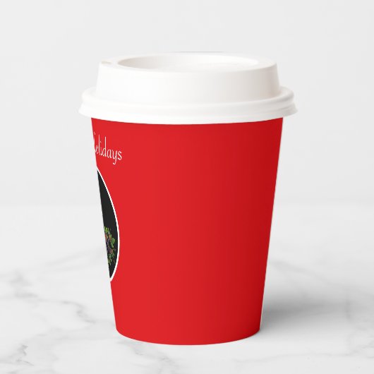 Gobelets En Papier Cardinal sur les Fêtes Noires et Rouges (Verso)