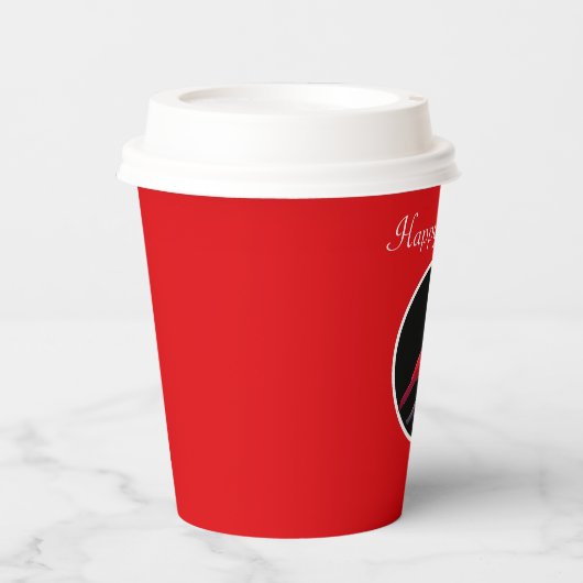 Gobelets En Papier Cardinal sur les Fêtes Noires et Rouges (Recto)