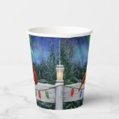 Gobelets En Papier Cardinaux et lumières de Noël Neige d'hiver (Droite)