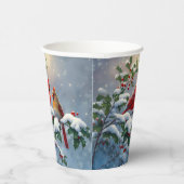 Gobelets En Papier Cardinaux rouges et Holly en neige (Droite)