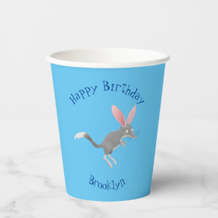 Gobelets En Papier Caricature de bilby australien très heureuse