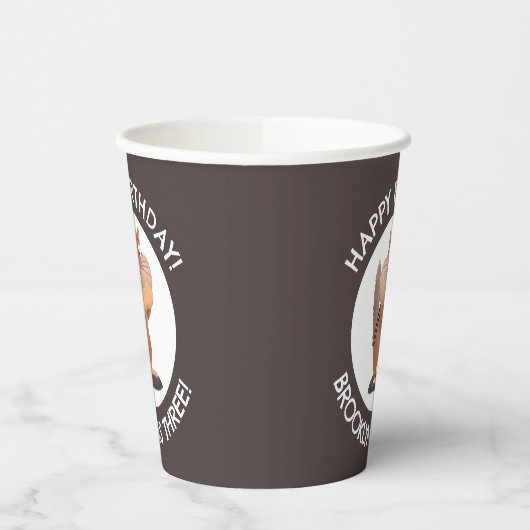 Gobelets En Papier Caricature de chipmunk très drôle, anniversaire pe (Gauche)