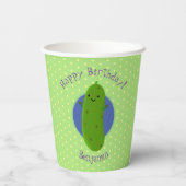 Gobelets En Papier Caricature de concombre vert mou (Verso)