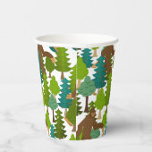 Gobelets En Papier Caricature De La Forêt Boisée (Droite)