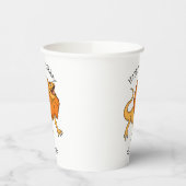 Gobelets En Papier Caricature de lézard à col frisé orange (Gauche)