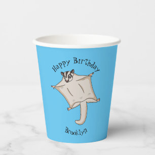 Gobelets En Papier Caricature de planeur de sucre volant mignon