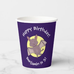 Gobelets En Papier Caricature de vol de chauve-souris