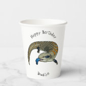 Gobelets En Papier Caricature en bleu (Verso)