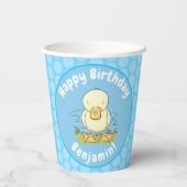 Gobelets En Papier Caricature jaune mignon pour canard bébé (Verso)