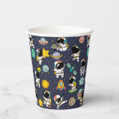 Gobelets En Papier Caricature spatiale astronaute (Verso)