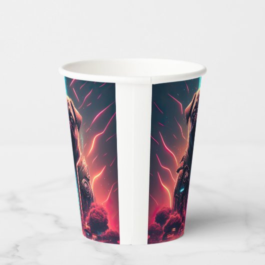 Gobelets En Papier Carlin adorable en costume robotique futuriste (Droite)